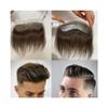 Men's Hair Toupee for Hair Loss Coverage, 4 x 18 cm, HD Lace Front, PU Back, 7# Brown view 1