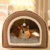 2024 2-in-1 Dog Bed/Pet Cave, Gray, Size M view 2