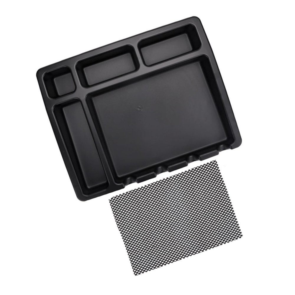 Hair Clipper Tray Made of ABS, Black with Non-Slip Mat