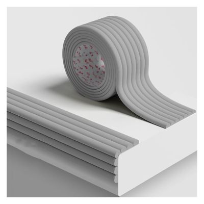 W-Type Foam Safety Strip, Self-Adhesive Edge Protector, Gray