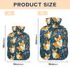Cute Dog Wildflower Leaves Classic Hot Water Bottle with Cover view 2
