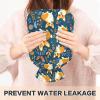 Cute Dog Wildflower Leaves Classic Hot Water Bottle with Cover view 4