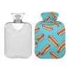 Classic Hot Water Bottle with Cover, Hot Dogs, Cute Heat Bag, Warm Water Bottle for Pain Relief, Hand and Heat Therapy, 1 Liter view 1
