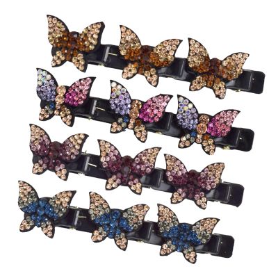 Braided Non-Slip Hair Clips, 4-Pack