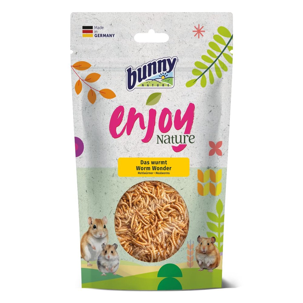 Bunny EnjoyNature Mealworms | 60 g | Single Food for Hamsters, Mice & Rats