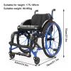 PNAJFUEL Sport and Leisure Wheelchair, Self-Propelled Manual Wheelchair, Lightweight Folding Aluminum Alloy, Blue, 42 cm / 16.5 in Seat Width view 2
