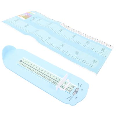 HAPINARY Children's Foot Measuring Device with Growth Chart, Blue Plastic Cartoon Design