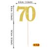 70th Birthday Table Toppers, Gold Glitter, 12-Piece Set view 2