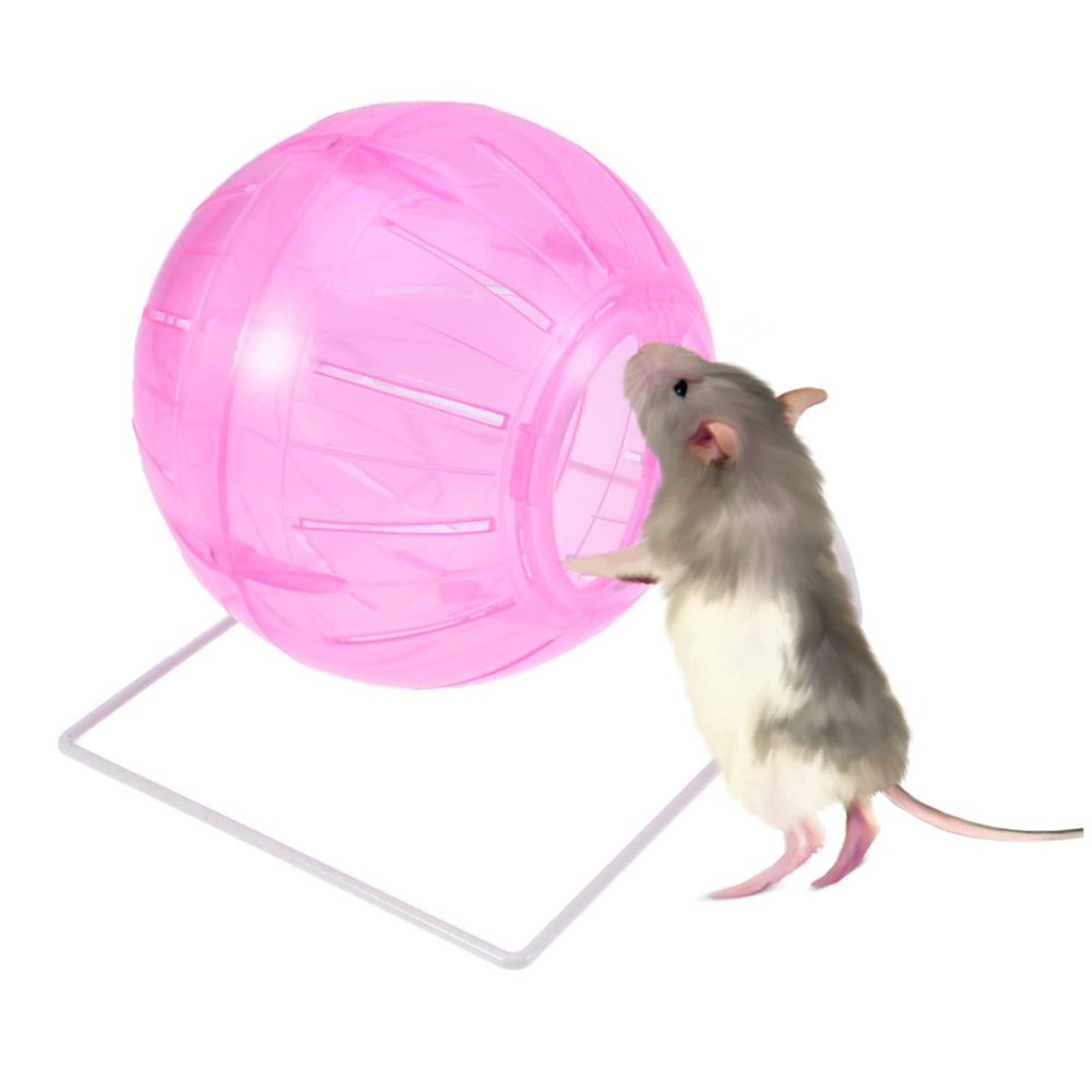 BESPORTBLE Hamster Exercise Ball with Stand, Safe and Stable, Pink