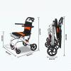 ZONABSQQ Lightweight Aluminum Alloy Wheelchair, Foldable Travel Wheelchair with Hand Brakes, Walker Chair for Seniors view 2
