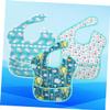 TOYANDONA 3-Piece Waterproof Baby Bib Set with Cartoon Designs, Little Octopus and Little Whale view 2