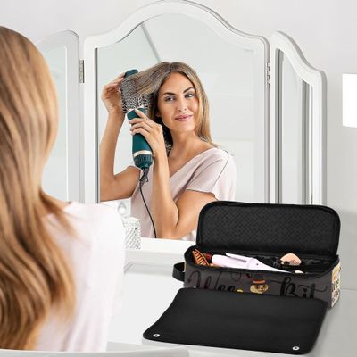Hair Tool Travel Bag for Women with Heat-Resistant Mat