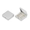 2-Compartment Square Silver-Plated Pill Box, Smooth Polished, 4.0 x 4.0 x 1.5 cm view 1