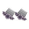 MUSISALY Rhinestone Flower Hair Combs, 2-Piece Purple Alloy Bridal Hair Accessories view 1
