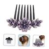 MUSISALY Rhinestone Flower Hair Combs, 2-Piece Purple Alloy Bridal Hair Accessories view 2