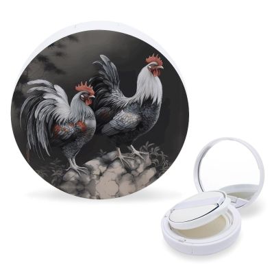 Empty Cushion Compact Makeup Case with Rooster Print
