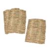 TOGEVAL 3-Piece Handwoven Grass Rabbit House and Soft Grass Mat for Small Animals view 1