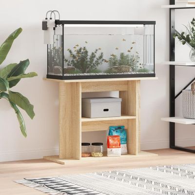 Somanki Aquarium Stand, Sonoma Oak, 80 x 35 x 60 cm, Engineered Wood