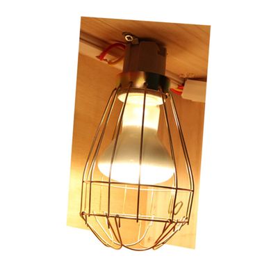Happyyami Iron Reptile Heat Lamp Shade with Protective Guard, Gold