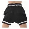 YGZHANYUANOKU Unisex Diaper Shorts, Patchwork Wetlook PVC Leather, Elastic Waist, Loose Dancewear, Fetish Sissy Lingerie, Black, M view 1
