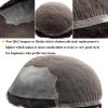 Men’s Human Hair Toupee with French Lace and PU Base, 6 in, 30 mm Wave view 3