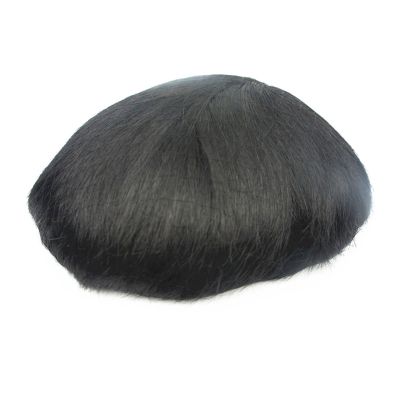 Men's Toupee for Hair Loss Coverage, #1B Off Black, 6x8, 100% European Human Hair, Lace & PU System