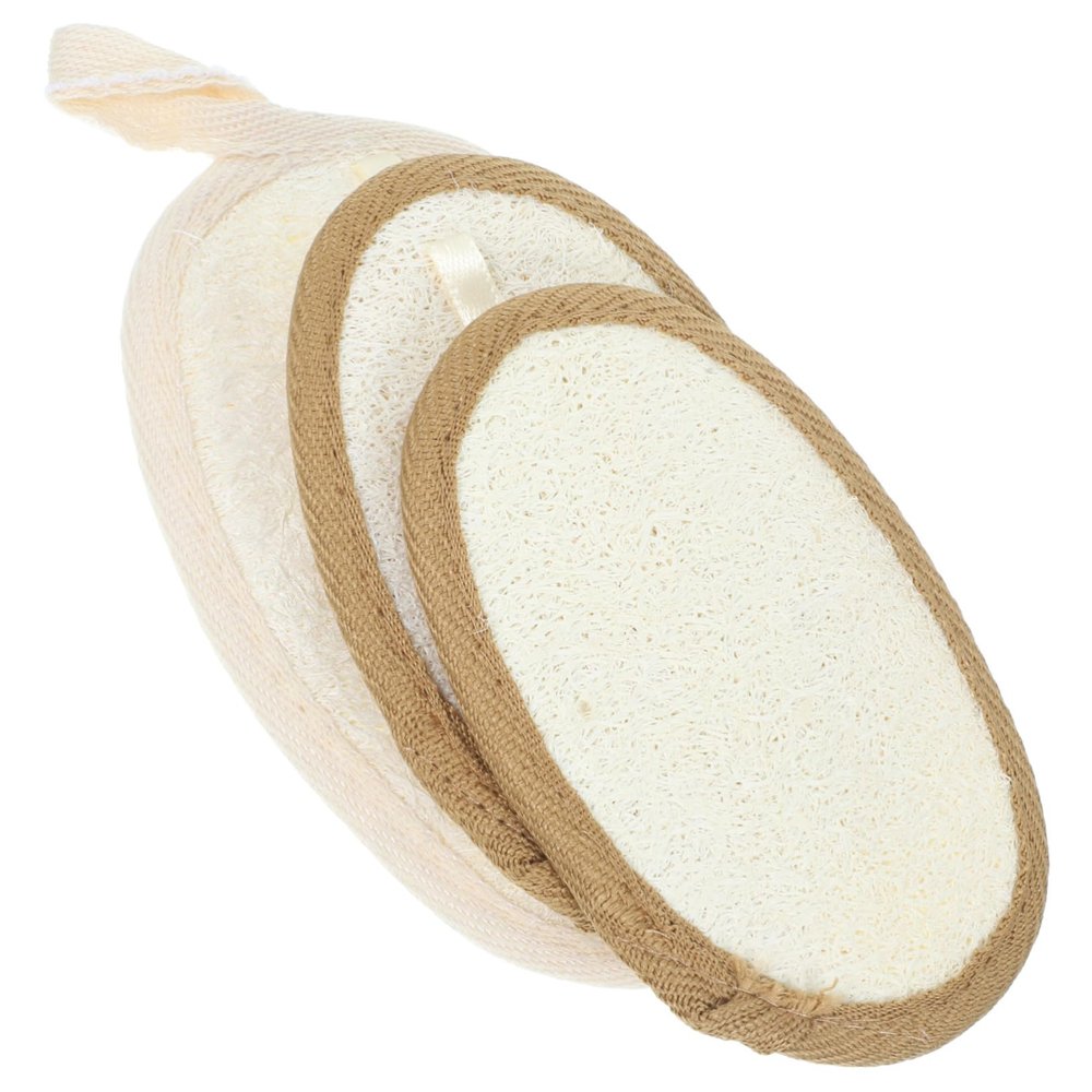Beige Luffa Exfoliating Sponge with Polyester