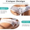 ohmydear 2-Pack Crotchless Thong Panties, White, M-L view 4