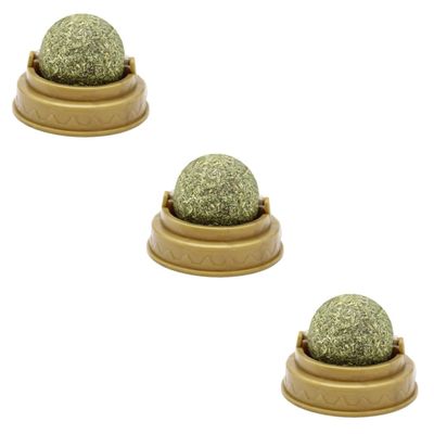 SEWOART 3-Piece Edible Catnip Snack Balls for Cats
