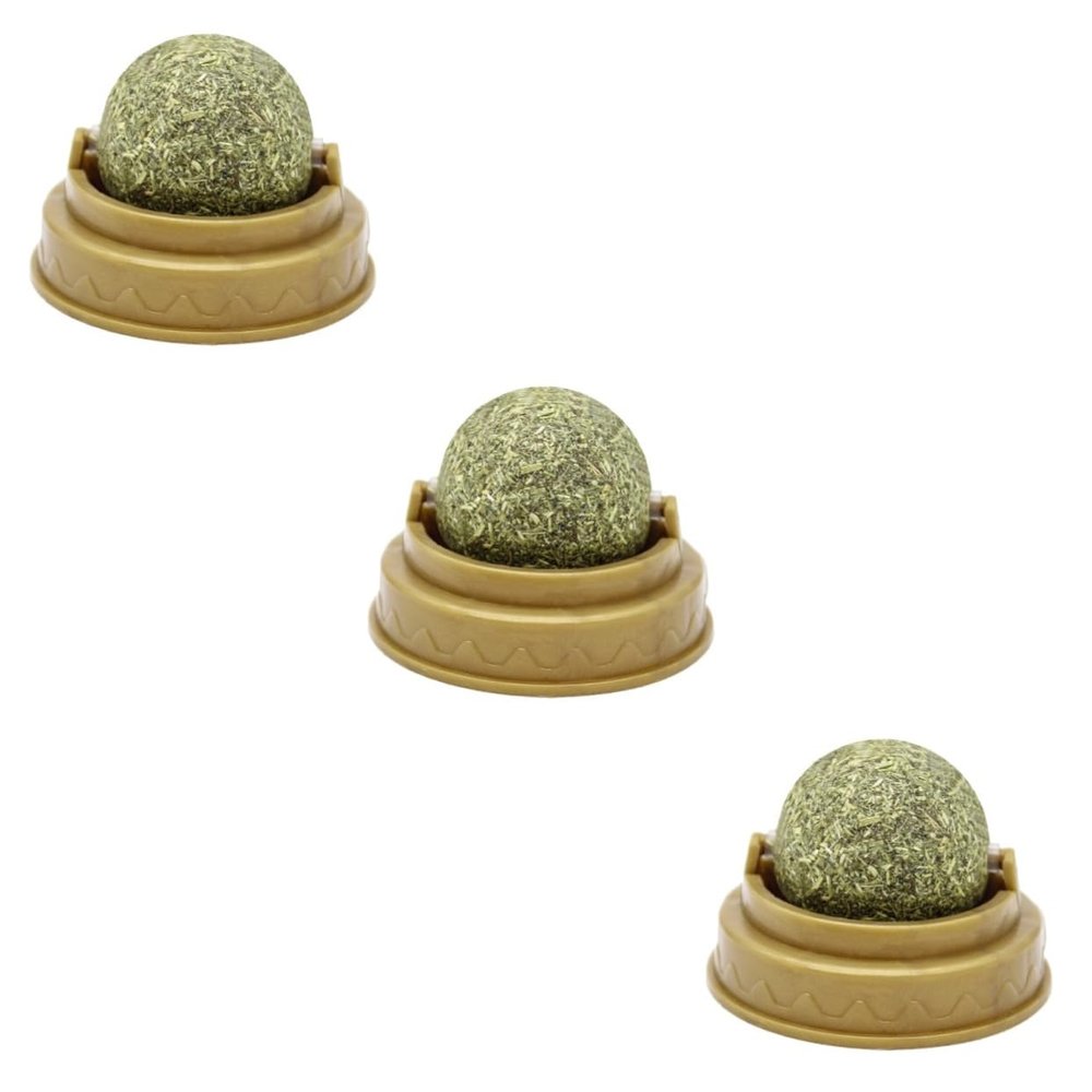 SEWOART 3-Piece Edible Catnip Snack Balls for Cats