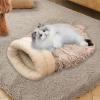 Foldable Soft Semi-Enclosed Plush Cat Sleeping Bag view 4