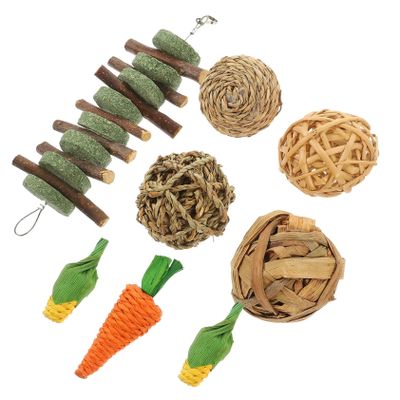 BELLIFFY 8-Piece Natural Chew Toys for Small Pets