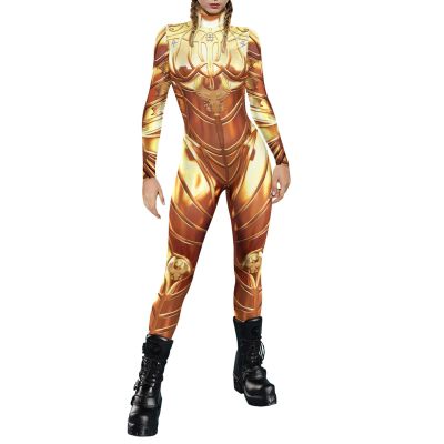 Women's Halloween Skeleton Costume Stretch Skinny Catsuit