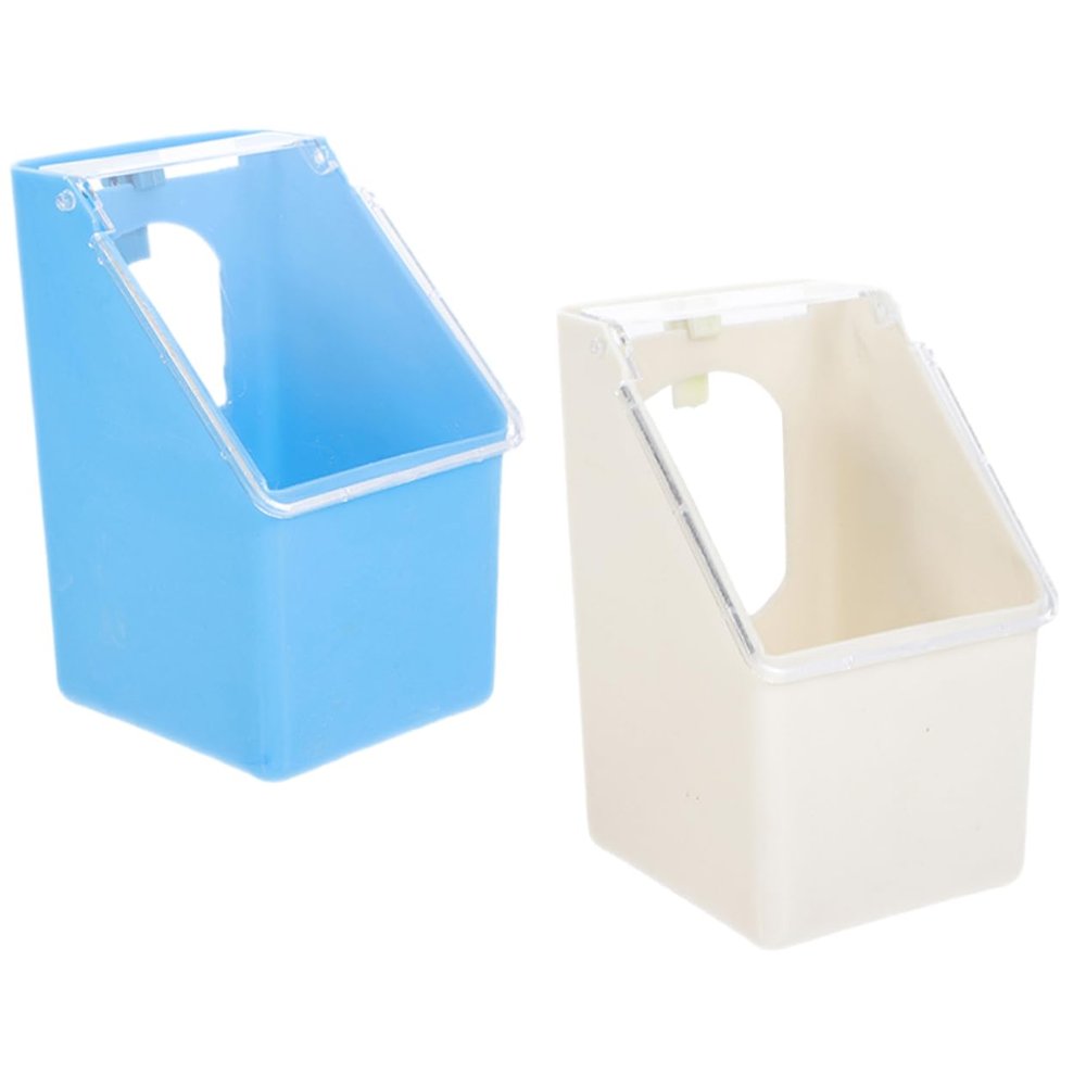 BELLIFFY Plastic Pigeon Feeder with Cover - 2 Pack