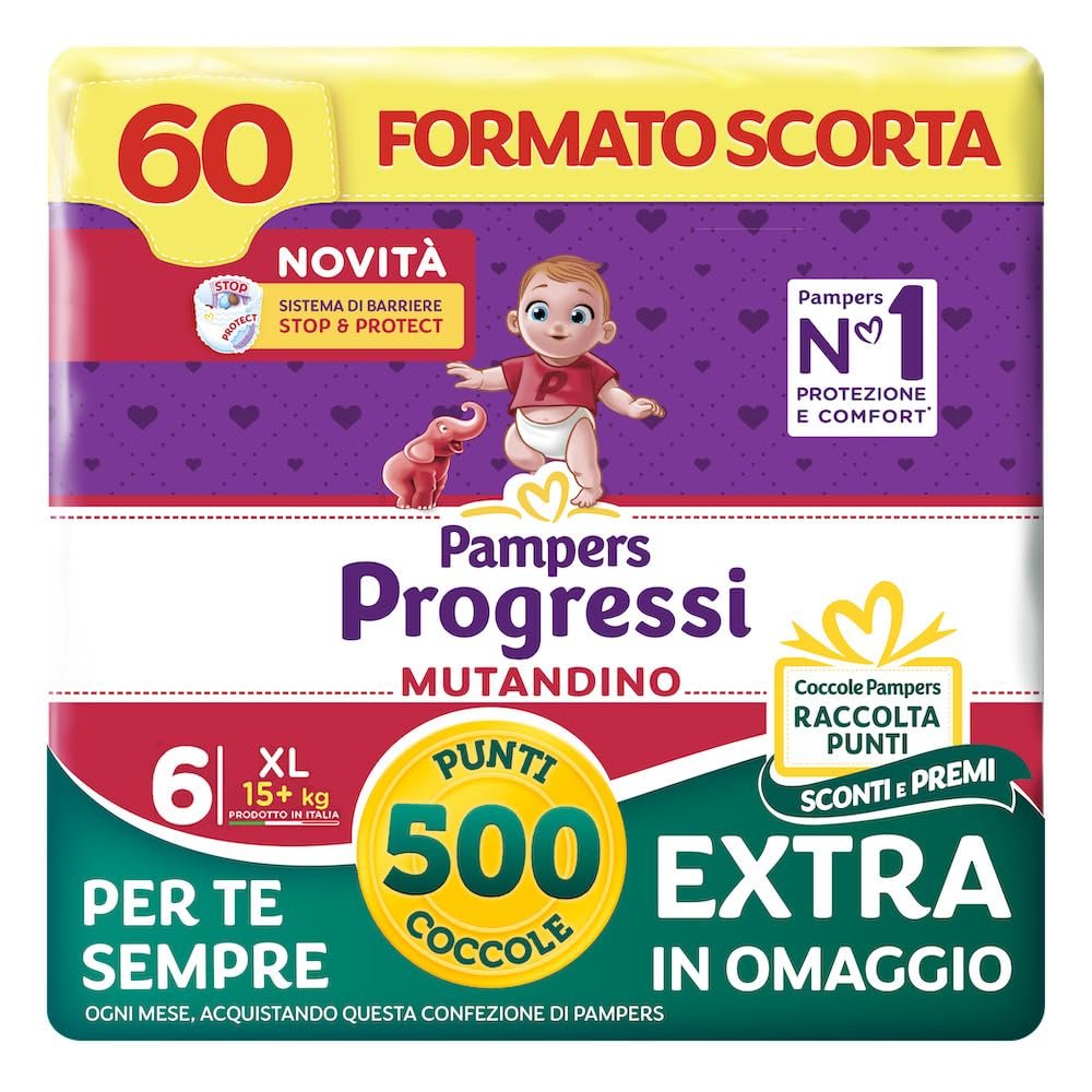 Pampers Progressi Pants XL, Size 6 (15+ kg), 60 Diapers