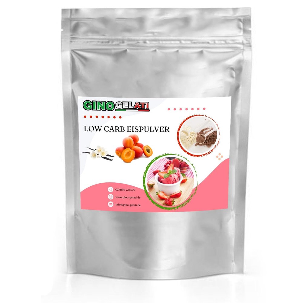 Gino Gelati Vanilla Low-Carb Ice Cream Powder, Vegan, Sugar-Free and Lactose-Free, Various Flavors, Made in Germany, No Ice Cream Maker Required (333 g, Vanilla-Apricot)