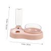 Pink Plastic Double Bowl for Cats to Prevent Wetness and Tipping view 2