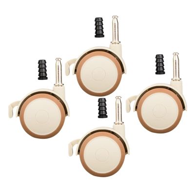 IMIKEYA 4-Piece Swivel Casters with Brakes, Quiet PU Stem Casters, Easy Installation for Cribs and Bookshelves