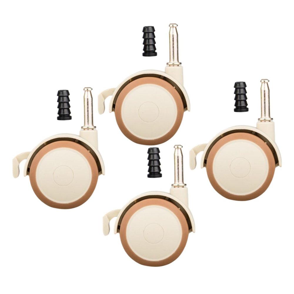 IMIKEYA 4-Piece Swivel Casters with Brakes, Quiet PU Stem Casters, Easy Installation for Cribs and Bookshelves