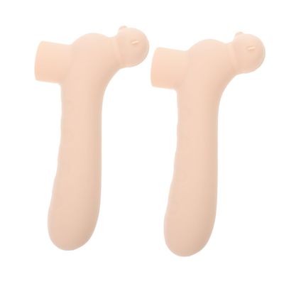 2-Pack Beige Silicone Door Handle Covers with Collision Protection