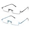 KoKoBin 2-Pack Half-Frame Metal Reading Glasses with Case, Black/Blue, 2.5 Diopters view 1
