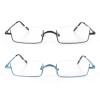 KoKoBin 2-Pack Half-Frame Metal Reading Glasses with Case, Black/Blue, 2.5 Diopters view 2