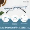 KoKoBin 2-Pack Half-Frame Metal Reading Glasses with Case, Black/Blue, 2.5 Diopters view 4