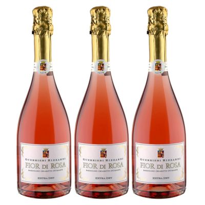 Guerrieri Rizzardi Fior di Rosa Chiaretto Spumante Extra Dry DOC Rosé Wine, Italy, 3 x 0.75 L, incl. FeinWert e-book