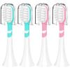 Replacement Toothbrush Heads for Kids, Compatible with Philips Sonicare 6032/94, 6321, 6340, 6042, 6320 and 6330, Pink and Green, 4-Pack view 1