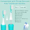 Replacement Toothbrush Heads for Kids, Compatible with Philips Sonicare 6032/94, 6321, 6340, 6042, 6320 and 6330, Pink and Green, 4-Pack view 2