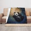 BWWHCCTI Flannel Blanket with Panda Print, 127 x 101.6 cm, Cute, Small and Warm Throw for Bed, Couch, Sofa and Office view 1