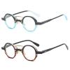 AOOLIA 2-Pack Round Reading Glasses for Women and Men, Retro Blue-Light-Filtering Readers, Ultra-Clear Vision (Black Leopard/Black Blue, +2.5) view 1
