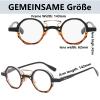 AOOLIA 2-Pack Round Reading Glasses for Women and Men, Retro Blue-Light-Filtering Readers, Ultra-Clear Vision (Black Leopard/Black Blue, +2.5) view 2