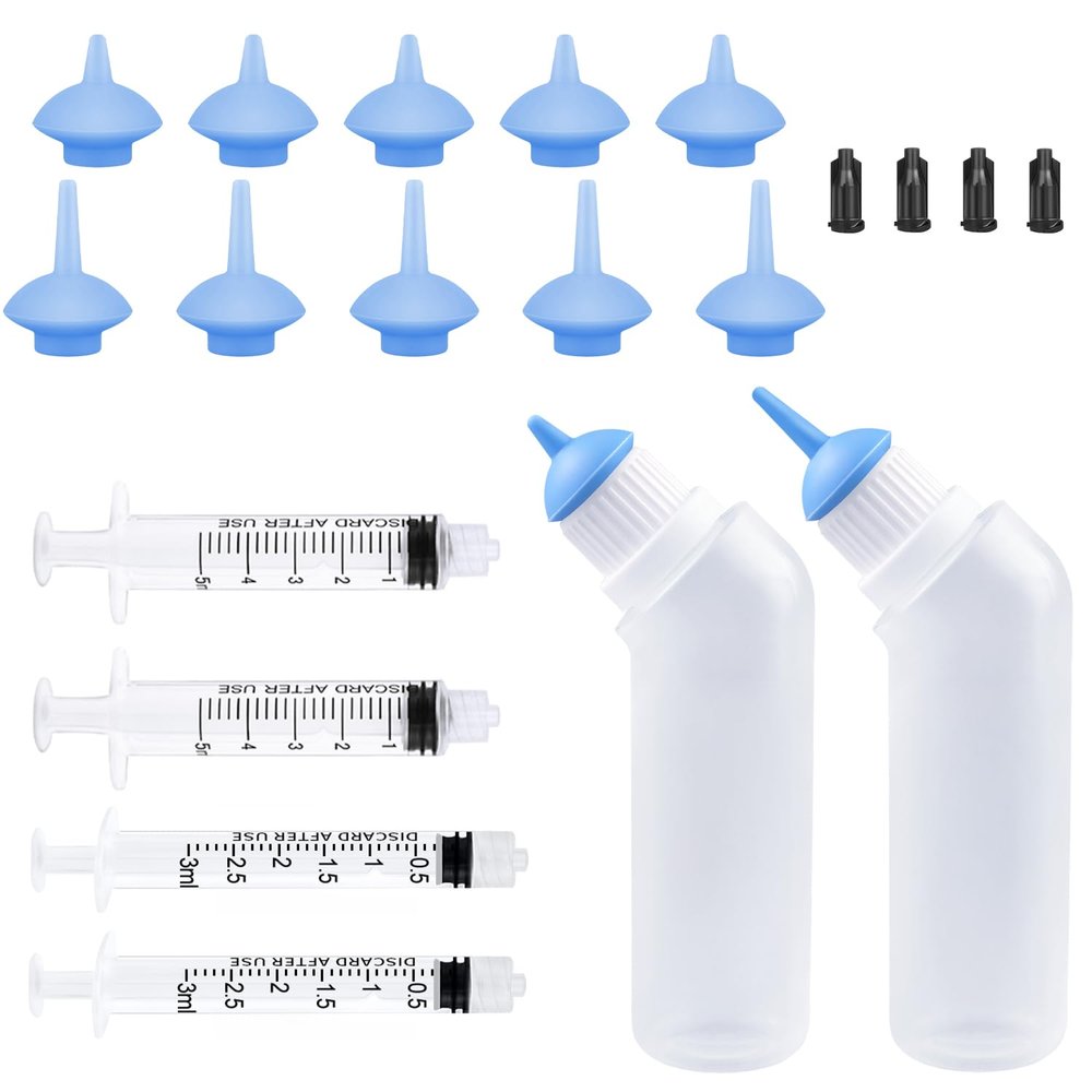 Yoolight 20PCS Pet Nursing Bottle with Blue Replacement Nipples